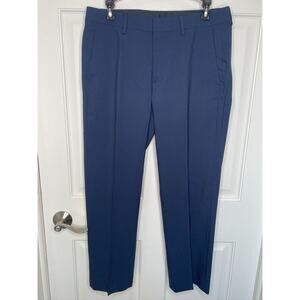 Bonobos Men's Slim Fit Dress Pants 30x27 Blue Italian Marzotto Wool Stretch Work